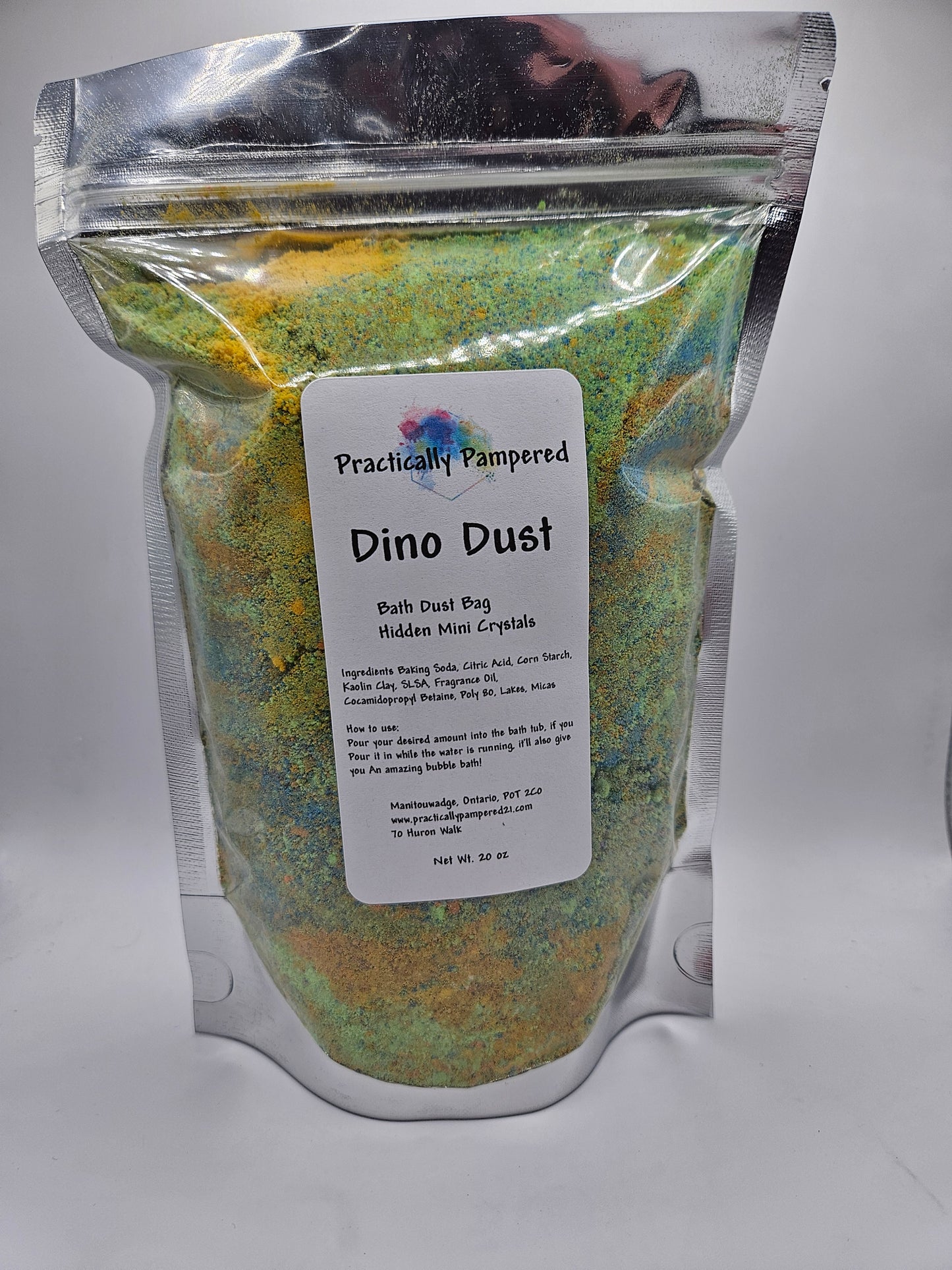 Dino Dust, Hidden Mini Crystals, Bath Dust 20 oz