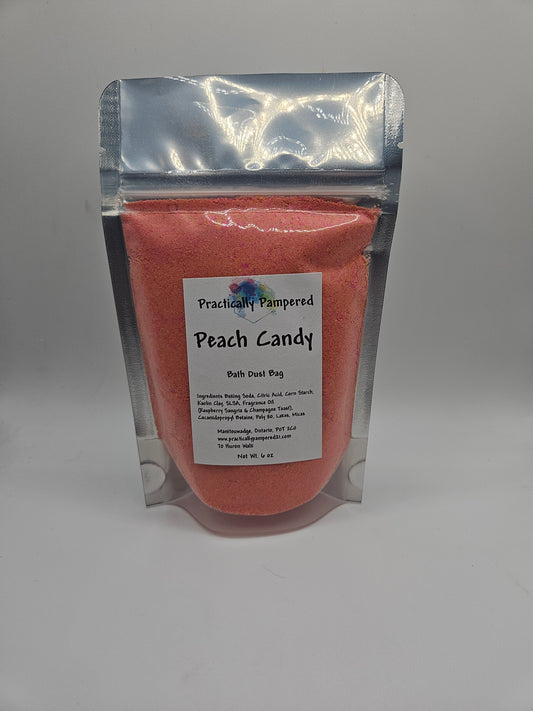 Peach Candy Bath Dust 6 oz