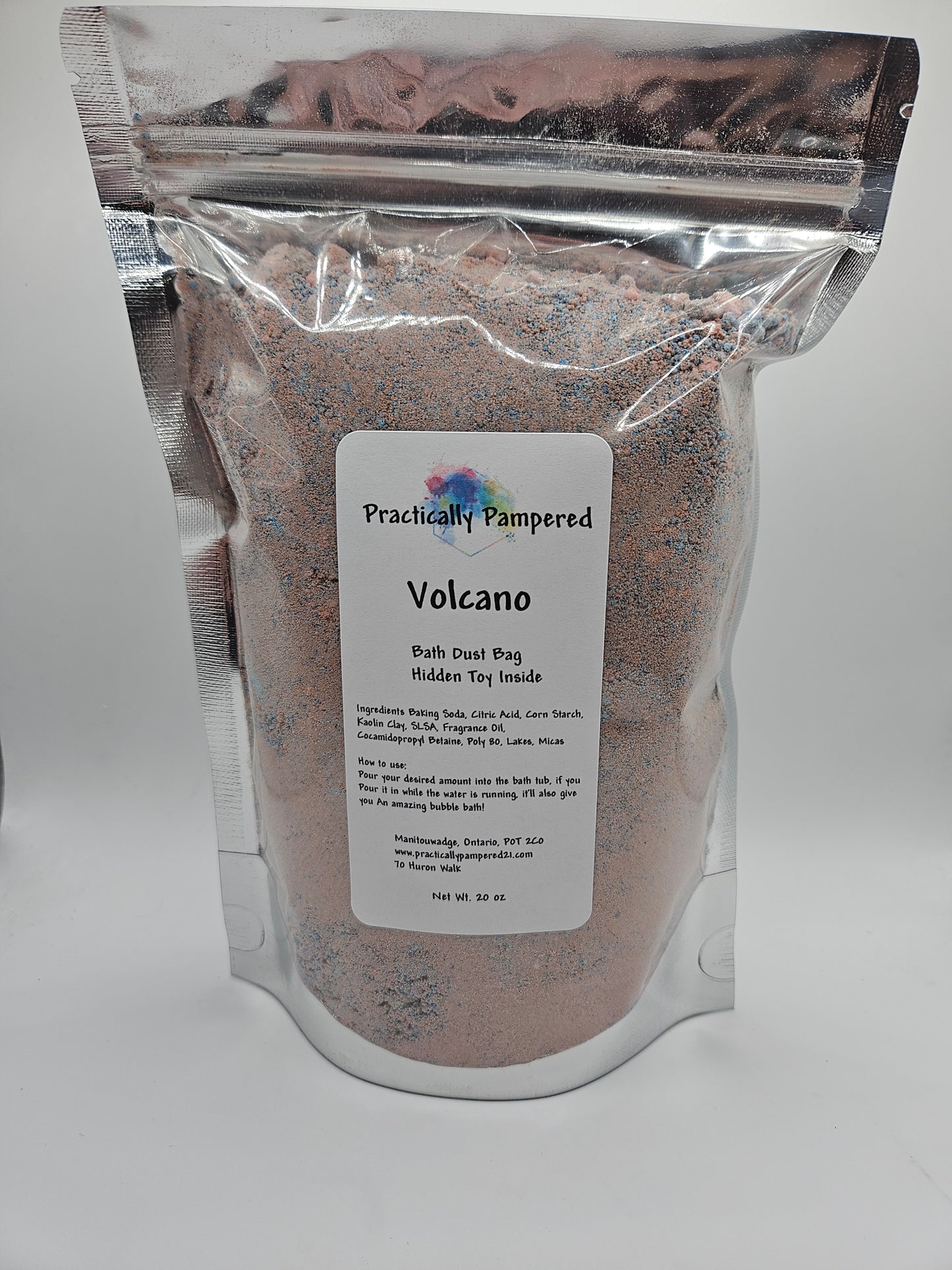 Volcano, Hidden Mini Toy, Bath Dust 20 oz